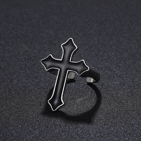 Wholesale Vintage Goth Theme Cross Alloy Rings