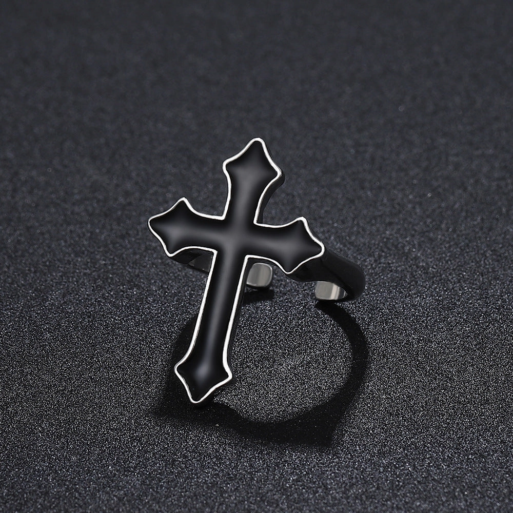 Wholesale Vintage Goth Theme Cross Alloy Rings