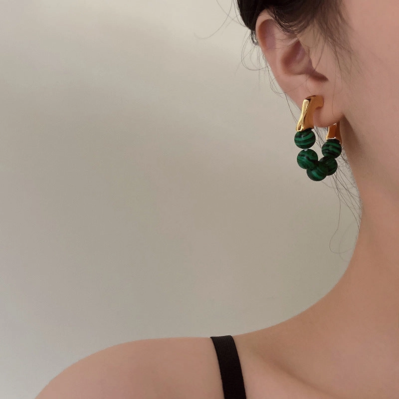 Wholesale Vintage Green Metal Earrings