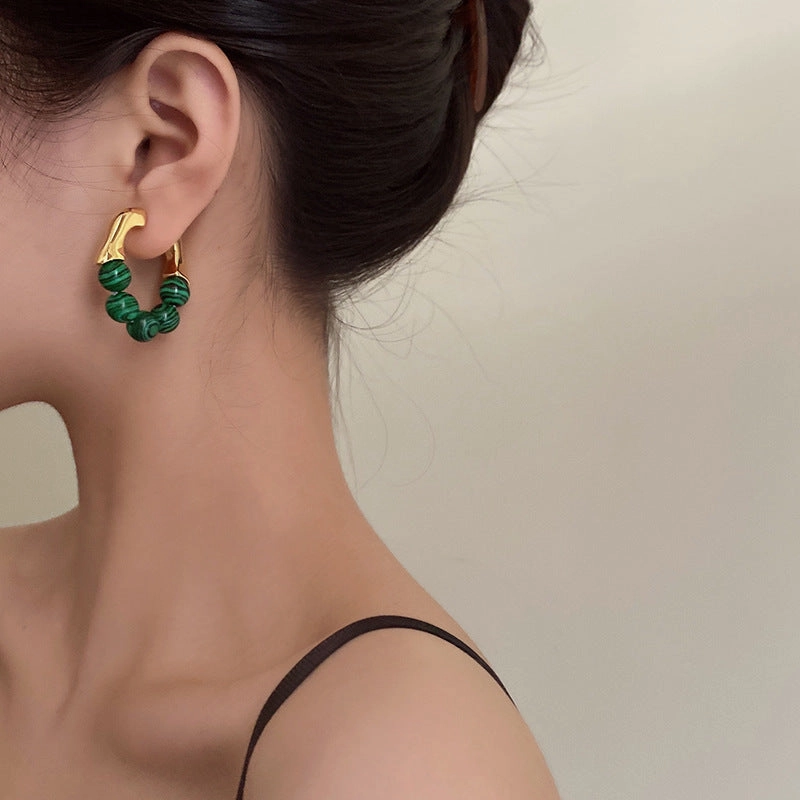 Wholesale Vintage Green Metal Earrings