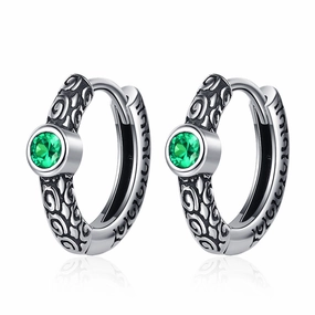 Wholesale Vintage Green Zirconia Copper Earrings