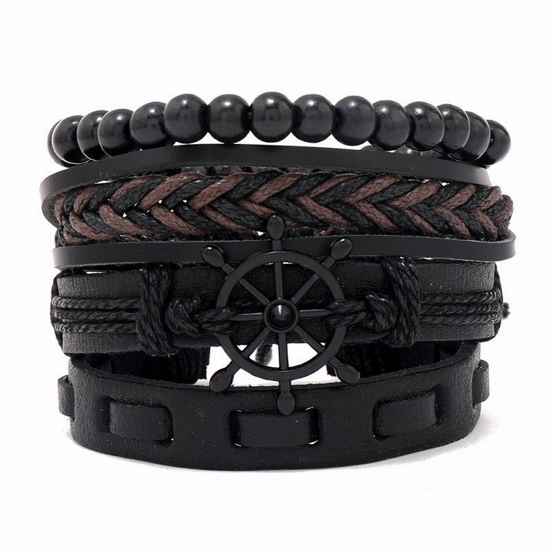 Wholesale Vintage Hand Made Leather Bracelet Set of Four