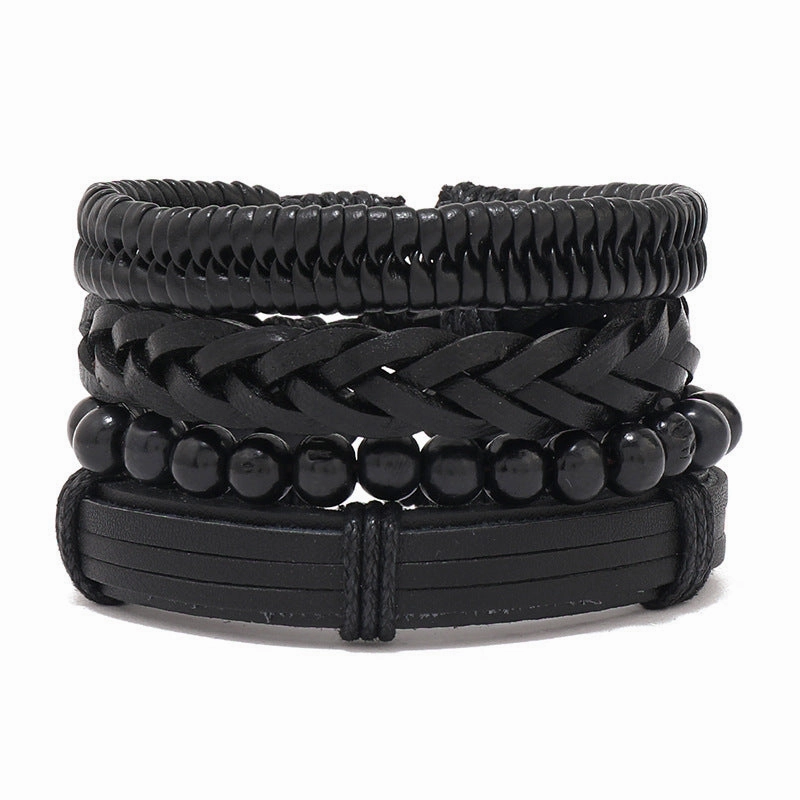 Wholesale Vintage Hand Made Leather Bracelet Set of Four