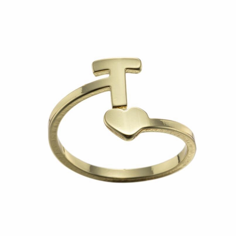 Wholesale Vintage Heart Alphabet Titanium Steel Rings