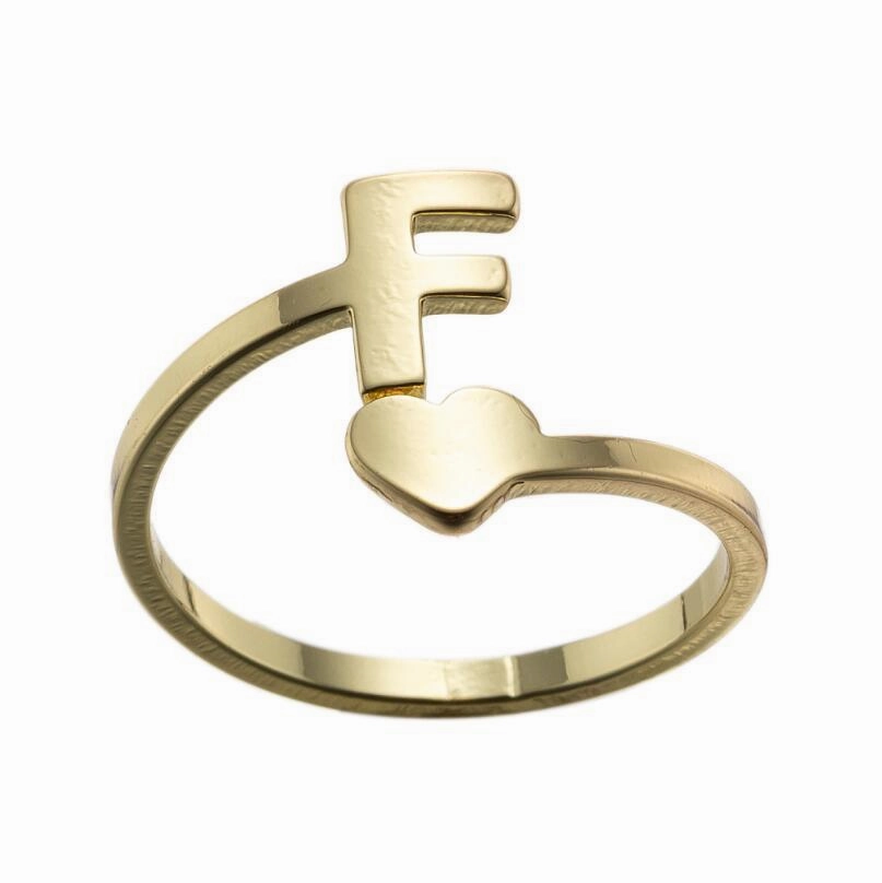 Wholesale Vintage Heart Alphabet Titanium Steel Rings