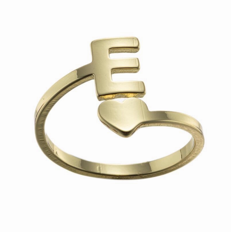 Wholesale Vintage Heart Alphabet Titanium Steel Rings