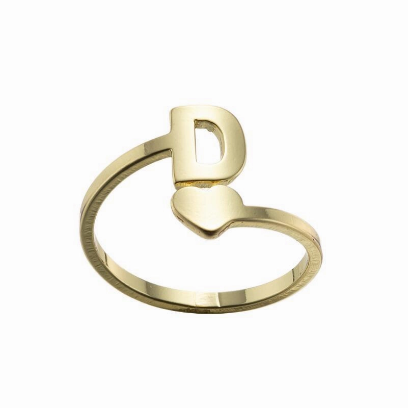 Wholesale Vintage Heart Alphabet Titanium Steel Rings