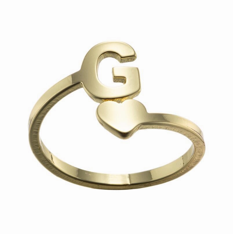 Wholesale Vintage Heart Alphabet Titanium Steel Rings