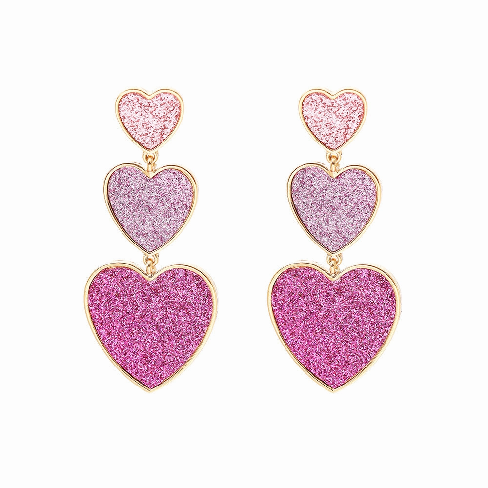 Wholesale Vintage Heart Sequin Alloy Earrings