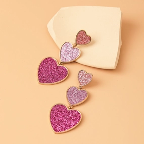 Wholesale Vintage Heart Sequin Alloy Earrings