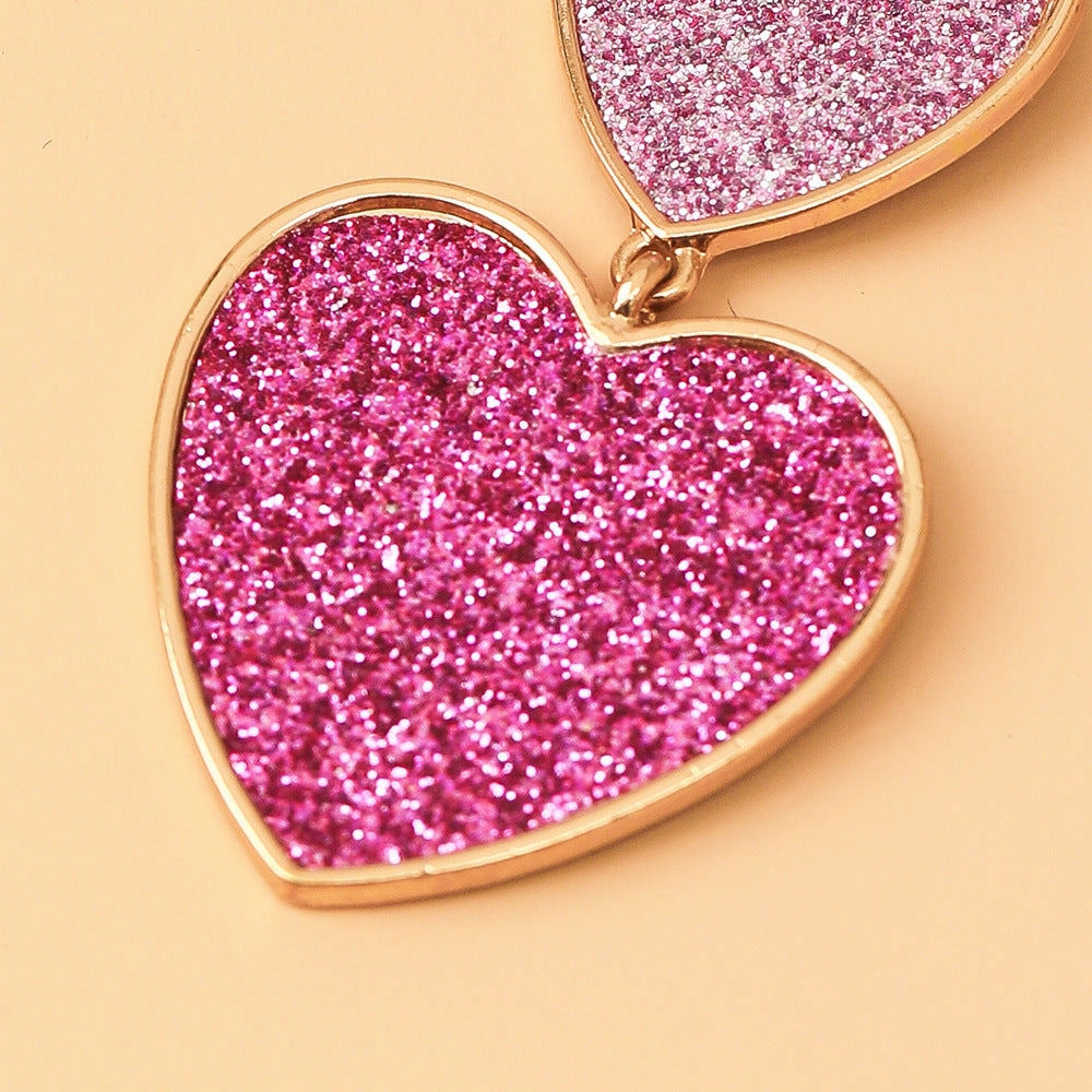 Wholesale Vintage Heart Sequin Alloy Earrings