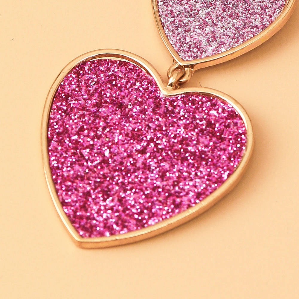 Wholesale Vintage Heart Sequin Alloy Earrings