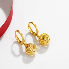 Wholesale Vintage Hollow Out Hydrangea Alloy Earrings