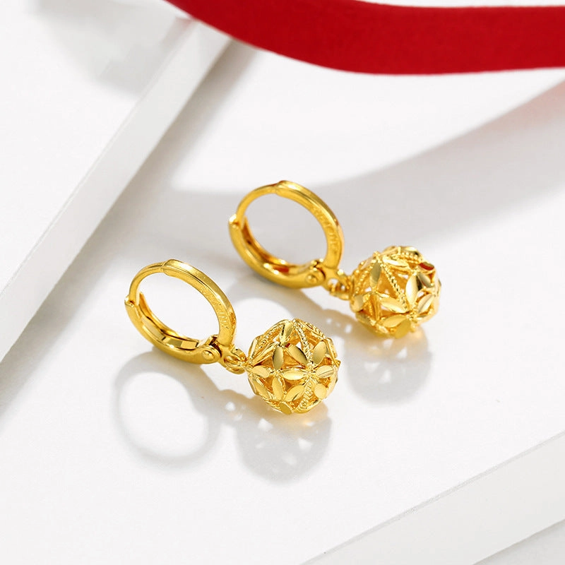 Wholesale Vintage Hollow Out Hydrangea Alloy Earrings