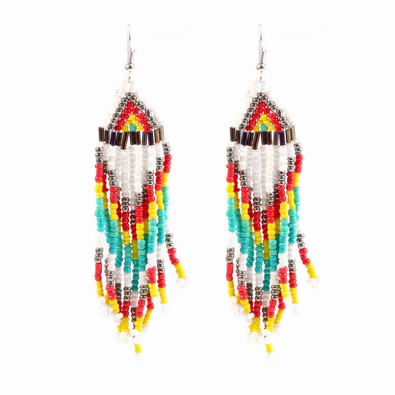 Wholesale Vintage Long Length Multilayer Bead Earrings