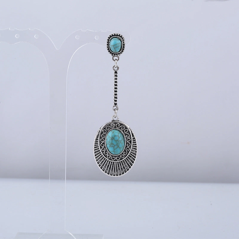 Wholesale Vintage Long Turquoise Alloy Ear Studs