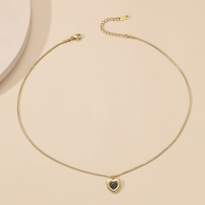 Wholesale Vintage Love Titanium Steel Necklace Clavicle Chain