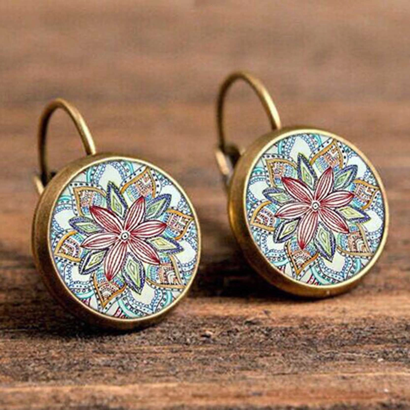Wholesale Vintage Mandala Alloy Earrings
