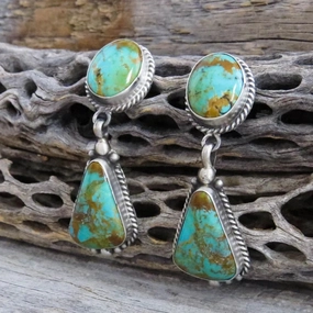 Wholesale Vintage Marble Teardrop Colored Turquoise Earrings Alloy