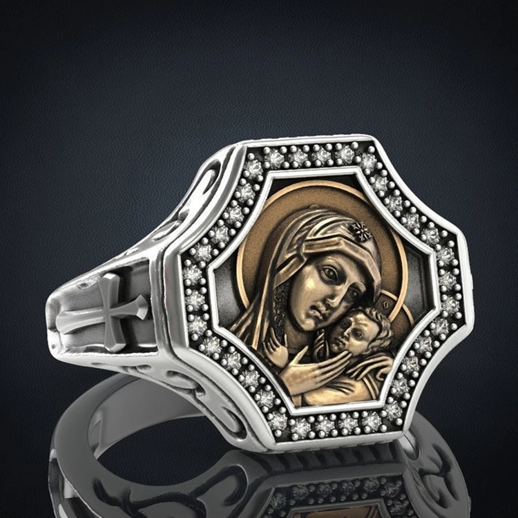 Wholesale Vintage Mother's Day Cross Alloy Rings