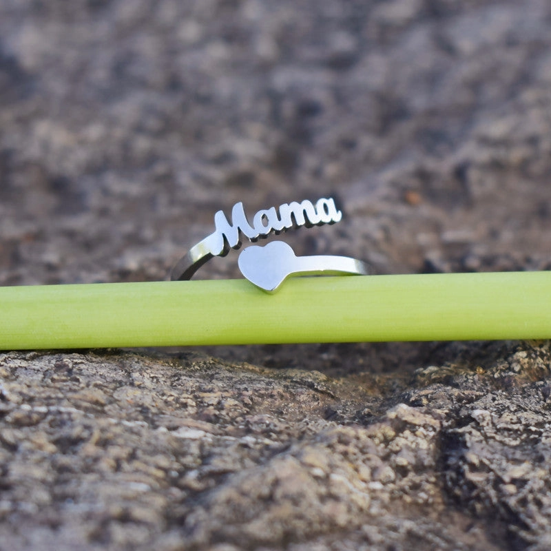 Wholesale Vintage Mother's Day Letter Heart Titanium steel Rings