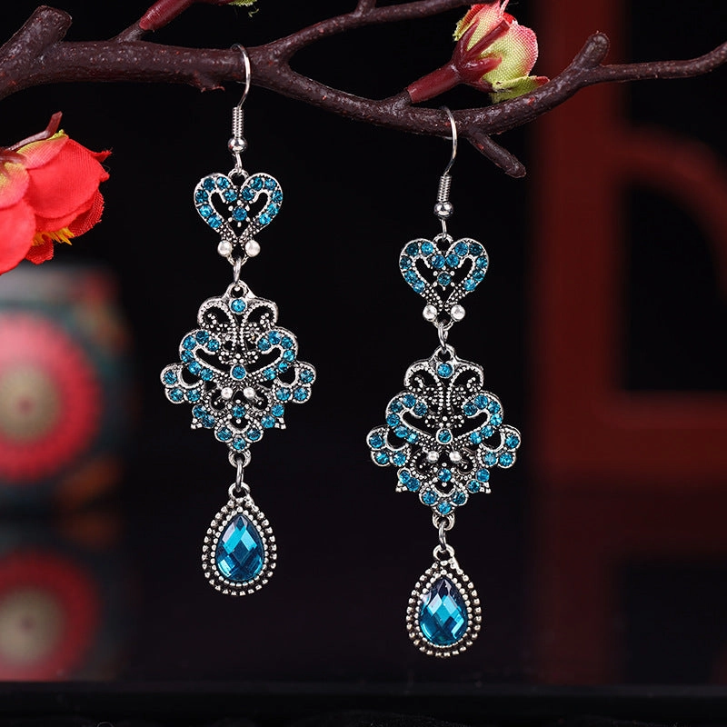 Wholesale Vintage Multilayer Diamond Stud Alloy Earrings