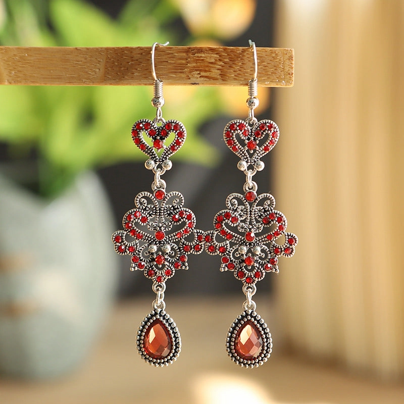 Wholesale Vintage Multilayer Diamond Stud Alloy Earrings