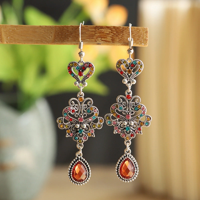 Wholesale Vintage Multilayer Diamond Stud Alloy Earrings