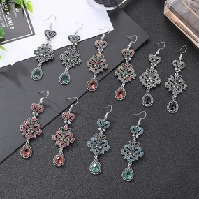 Wholesale Vintage Multilayer Diamond Stud Alloy Earrings