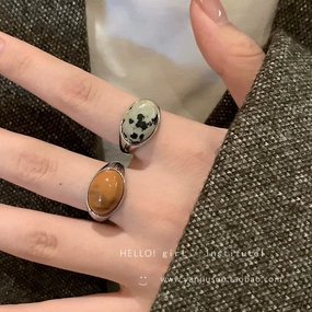 Wholesale Vintage Natural Stone Open Index Finger Ring