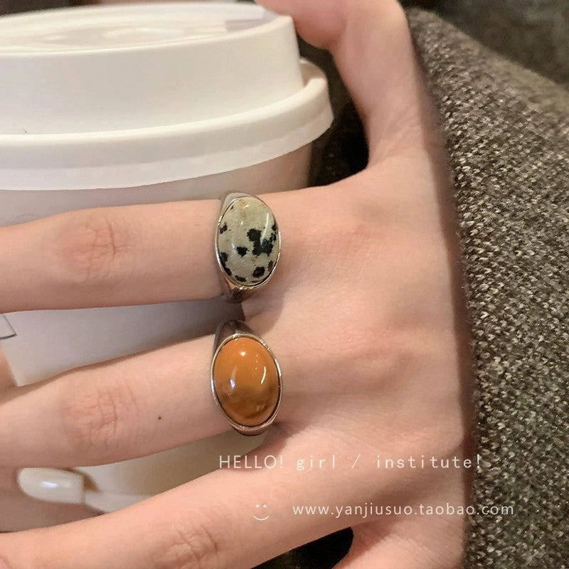 Wholesale Vintage Natural Stone Open Index Finger Ring