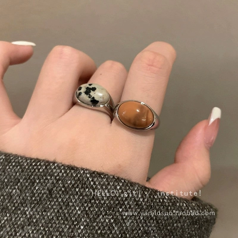 Wholesale Vintage Natural Stone Open Index Finger Ring
