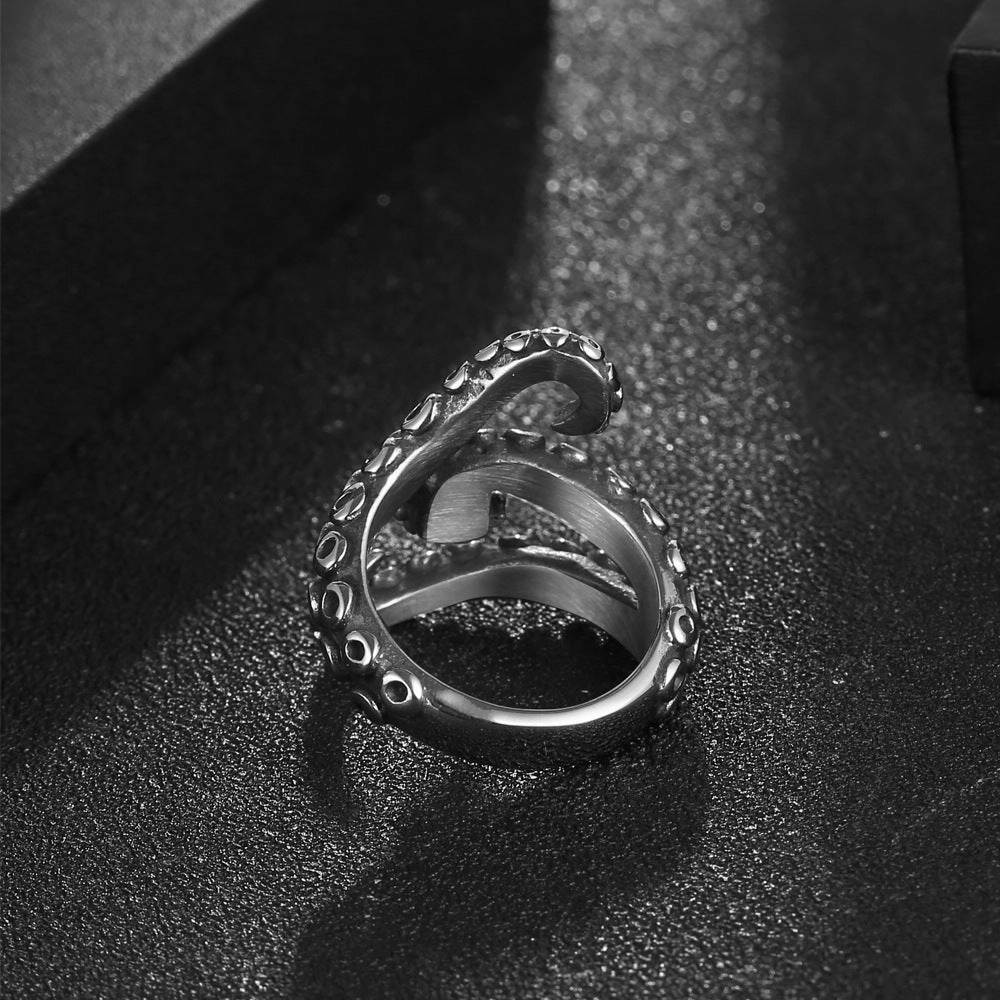 Wholesale Vintage Octopus Ruby Titanium Steel Rings