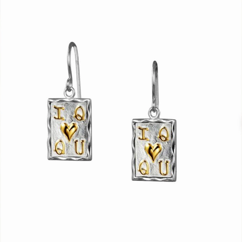 Wholesale Vintage Oil Dripping Poker Alloy Earrings