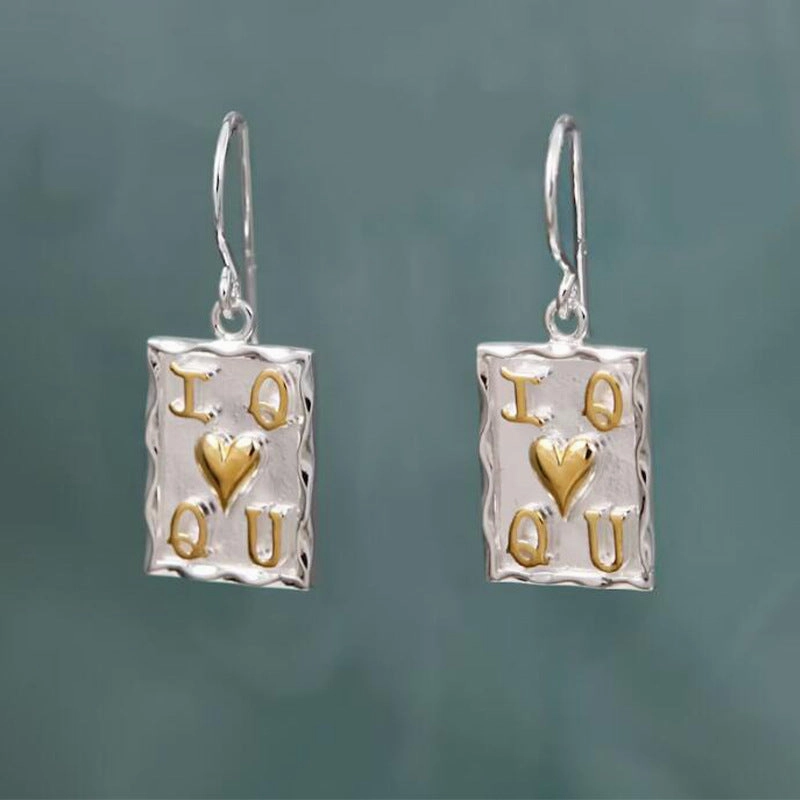 Wholesale Vintage Oil Dripping Poker Alloy Earrings
