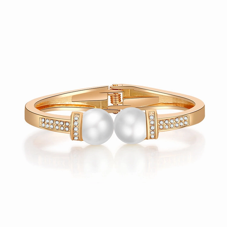 Wholesale Vintage Pearl Diamond Copper Bracelet
