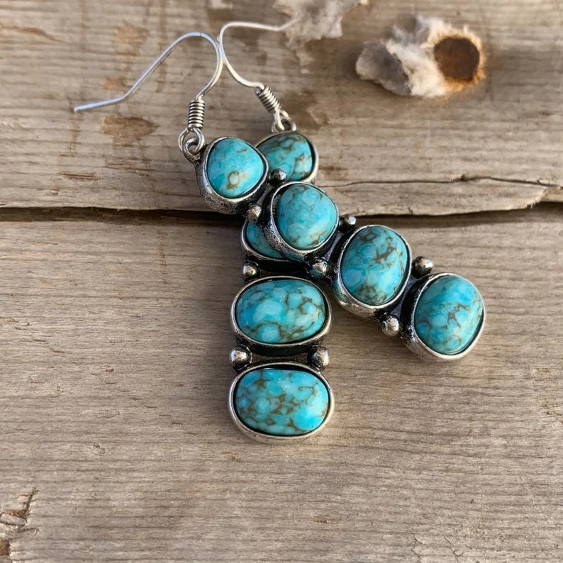 Wholesale Vintage Pine Stone Long Alloy Earrings