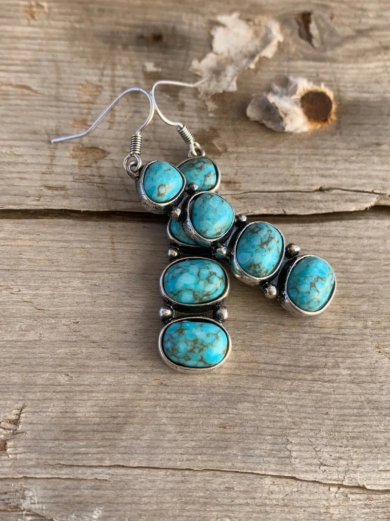 Wholesale Vintage Pine Stone Long Alloy Earrings