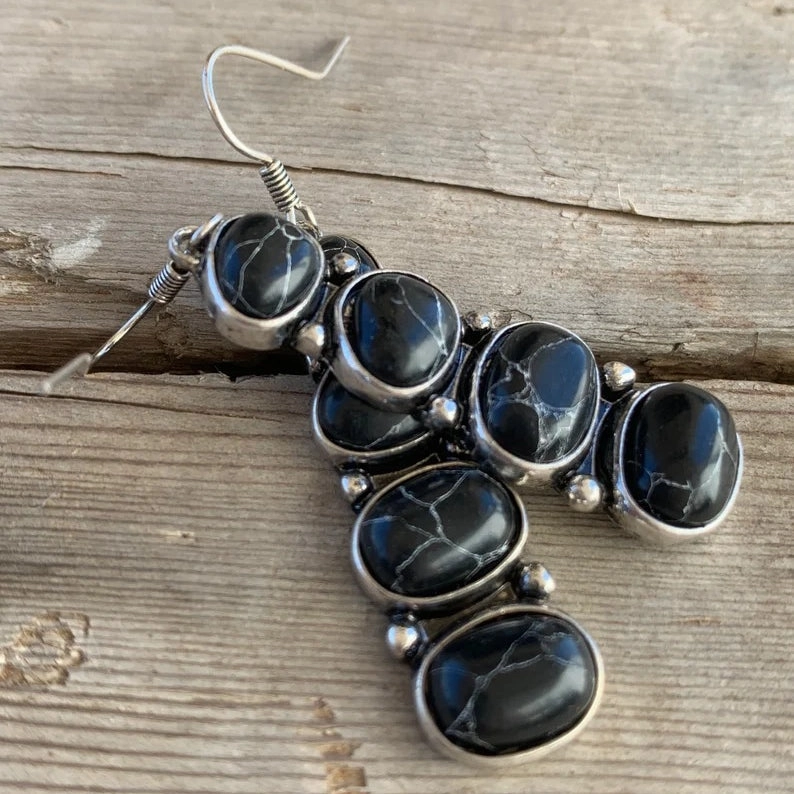 Wholesale Vintage Pine Stone Long Alloy Earrings