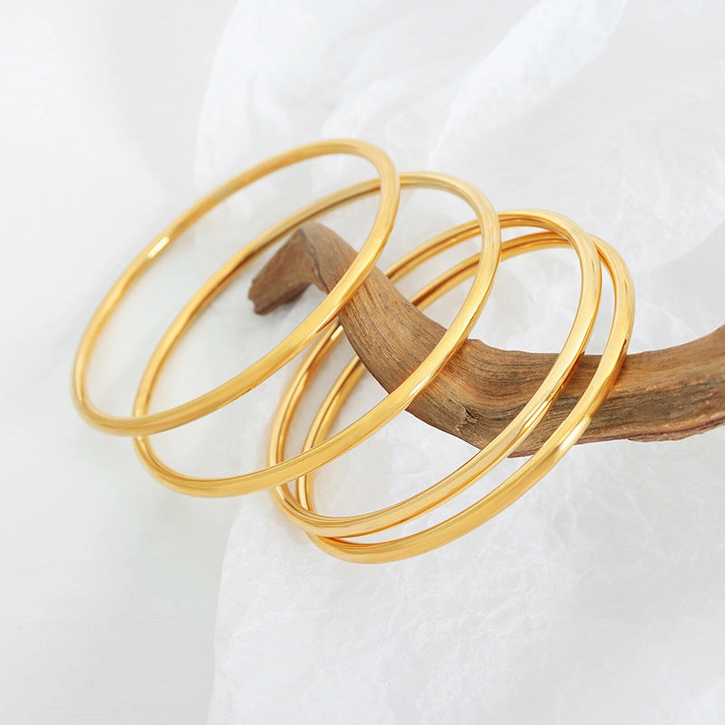 Wholesale Vintage Plain Ring Multi Size Circular Titanium Steel Bracelets