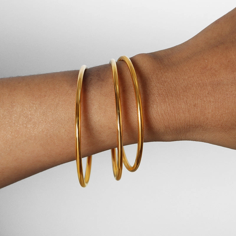 Wholesale Vintage Plain Ring Multi Size Circular Titanium Steel Bracelets