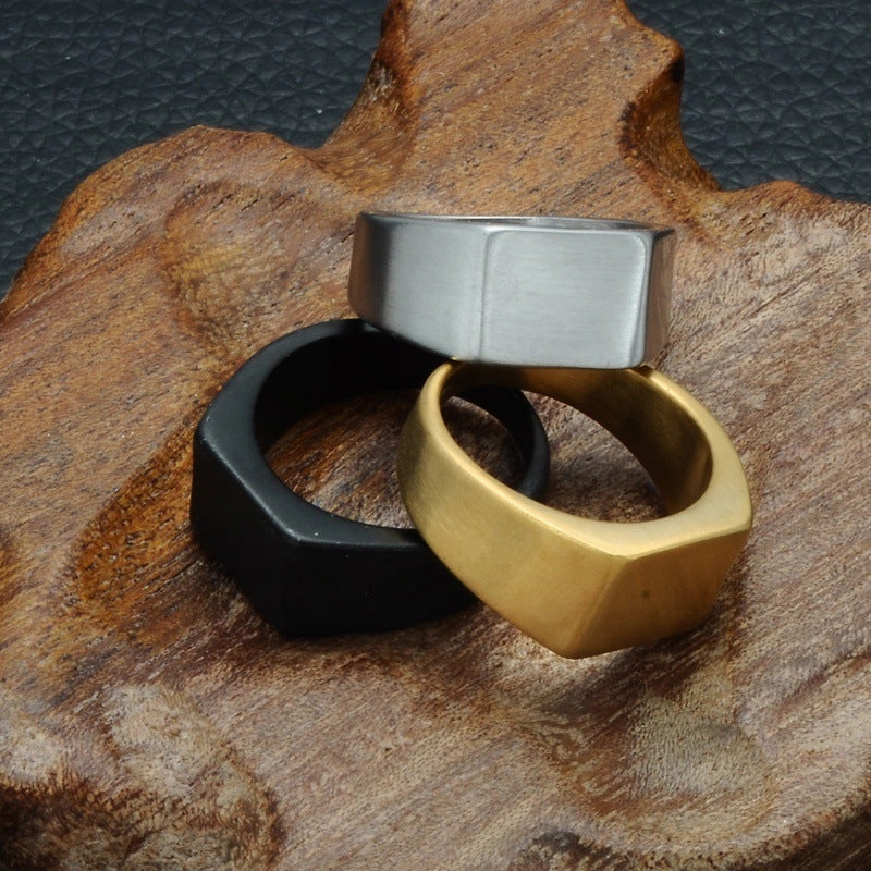 Wholesale Vintage polished stainless steel titanium ring