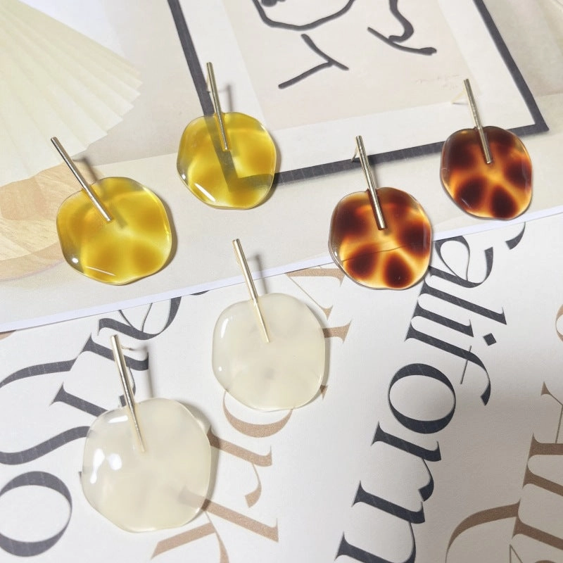 Wholesale Vintage Polka Dot Glazed Acrylic Ear Studs