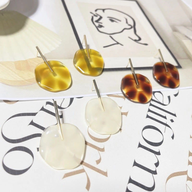 Wholesale Vintage Polka Dot Glazed Acrylic Ear Studs