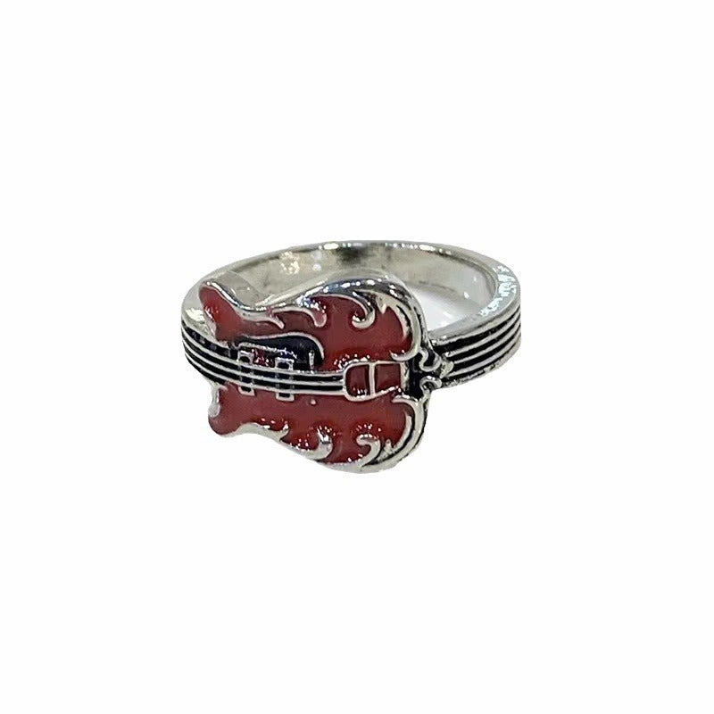 Wholesale Vintage Punk Rock Red Guitar Ring