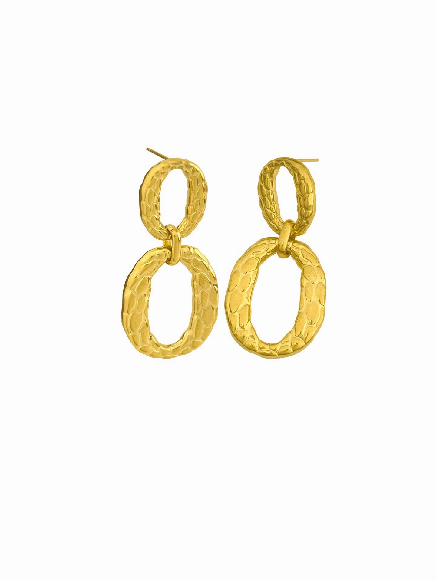 Wholesale Vintage Real Gold Electroplated Titanium Steel Earrings