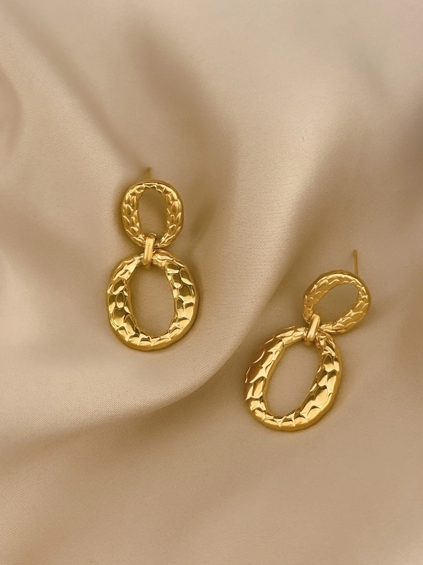 Wholesale Vintage Real Gold Electroplated Titanium Steel Earrings