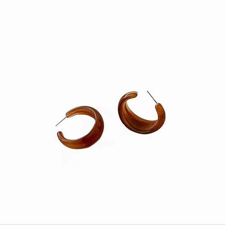 Wholesale Vintage Resin Exaggerated C Shape Earrings