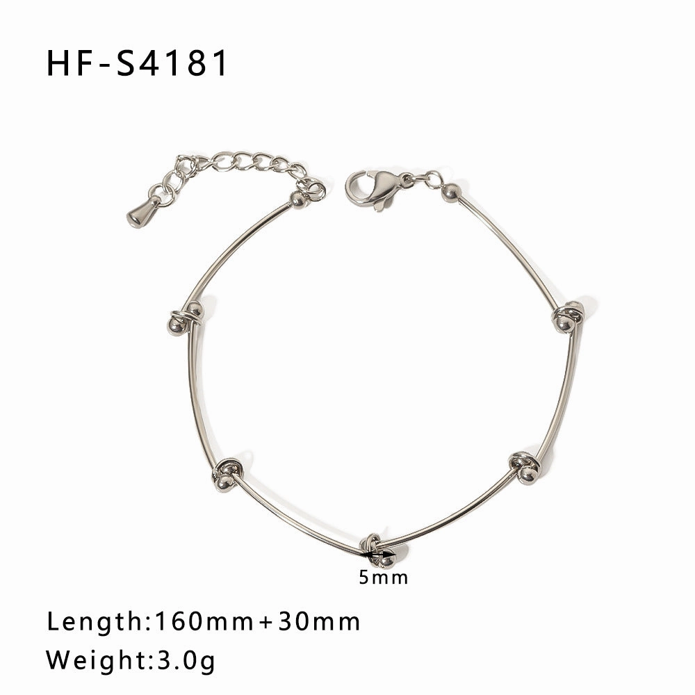 Wholesale Vintage Round Butterfly Natural Stone Zircon Pearl Stainless Steel Bracelet