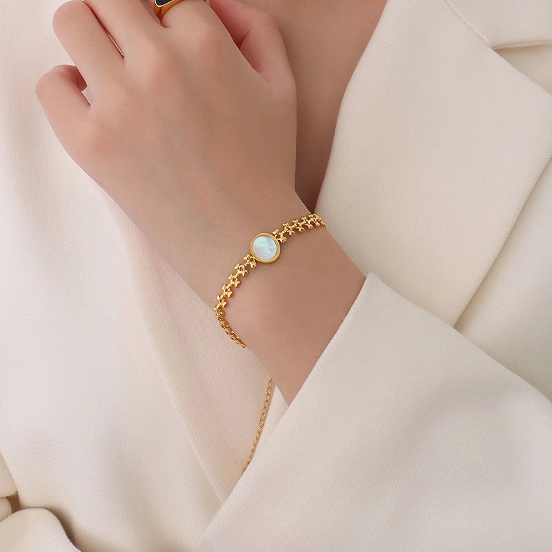 Wholesale Vintage Round Fritillaria Wheat Ears Gold Bracelet